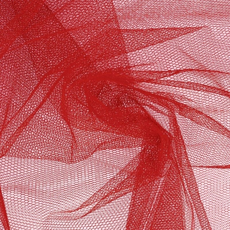 Coupon 3m Tissu Tulle Rouge