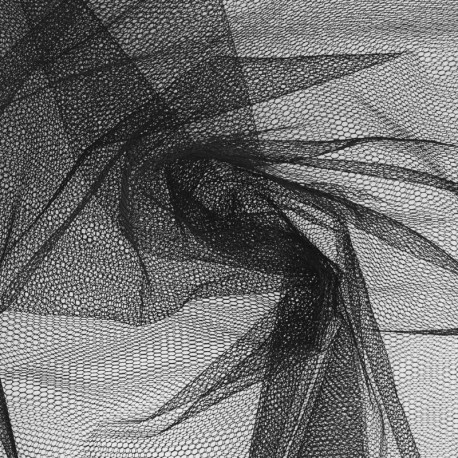 Coupon 3m Tissu Tulle Noir