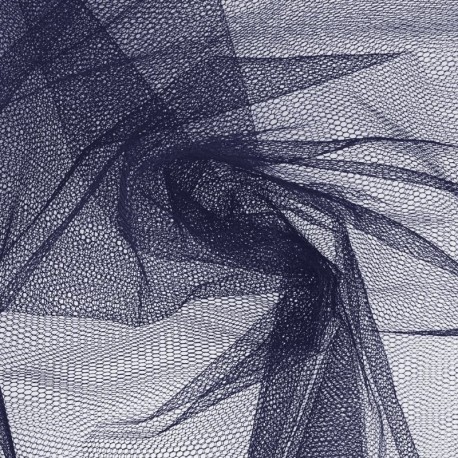Coupon 3m Tissu Tulle Bleu Marine