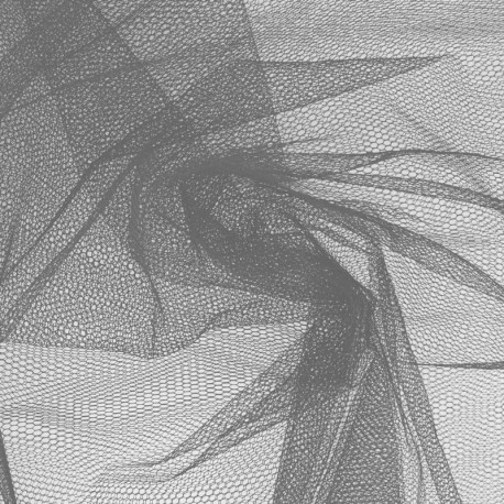 Coupon 3m Tissu Tulle Gris Clair