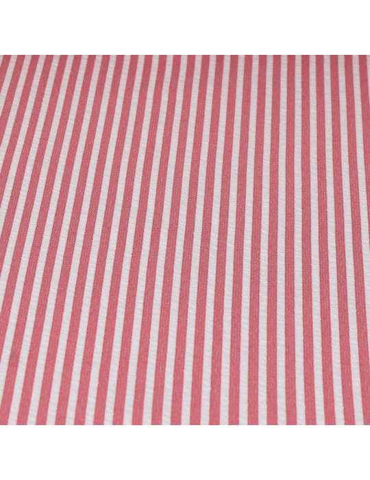 Tissu jersey imprimé rayure blanc/rouge