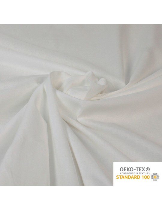 Voile de coton uni oeko-tex blanc