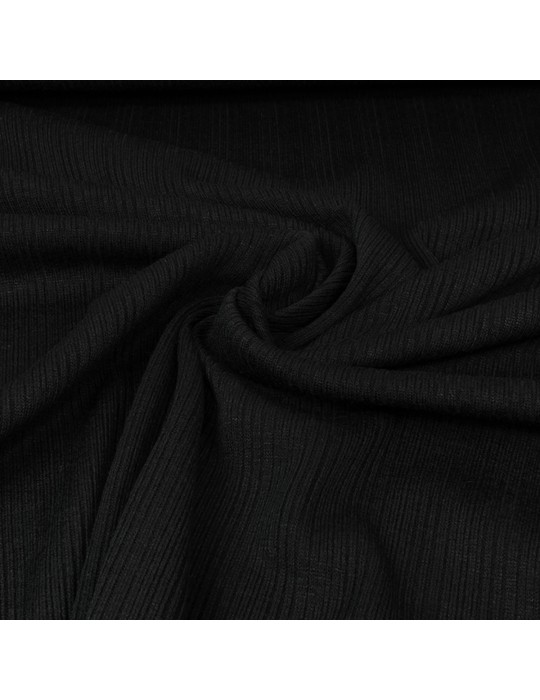 Tissu jersey côtelé noir