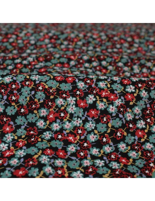 Coupon coton imprimé 50 x 50 cm rouge