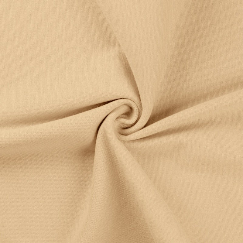 Coupon 3m Tissu Bord Cote Uni Champagne