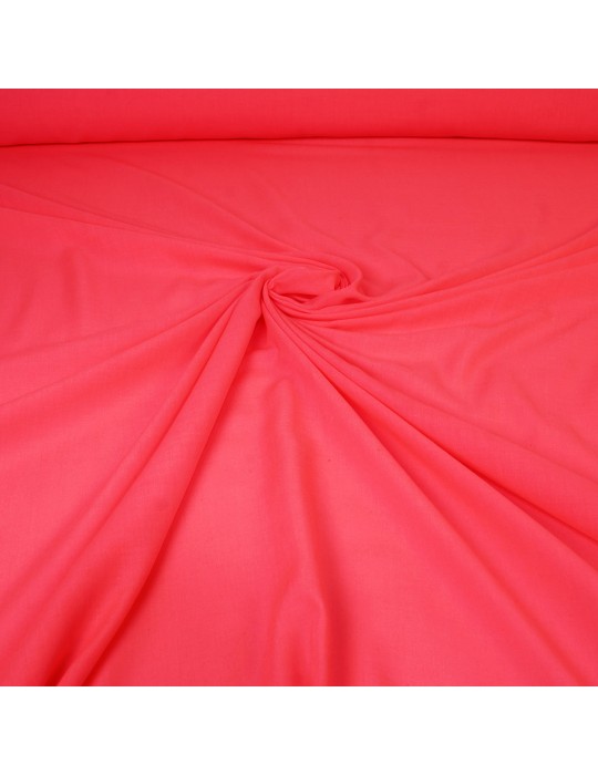 Tissu voile coton/polyester rose fluo