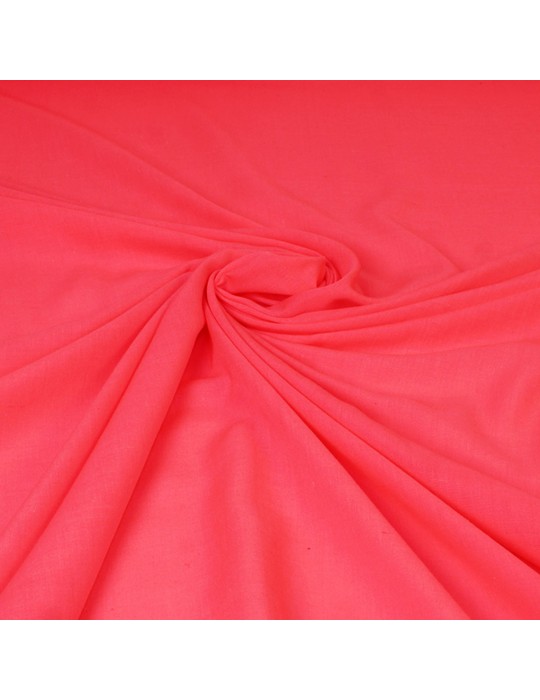 Tissu voile coton/polyester rose fluo