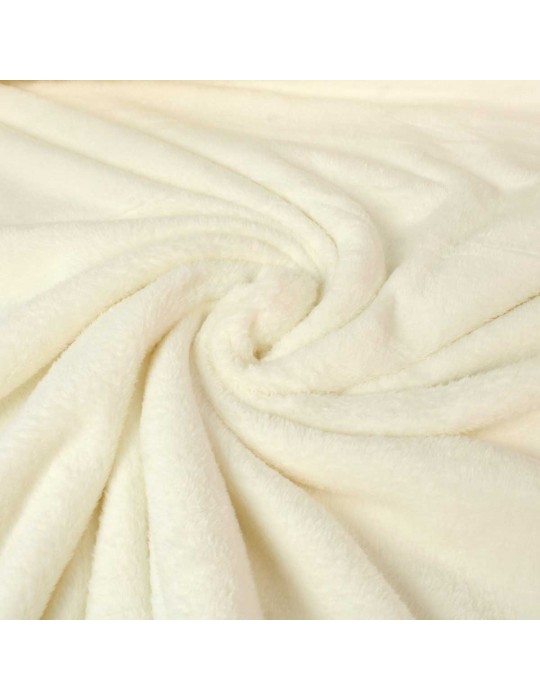 Tissu micro polaire uni 100% polyester ivoire