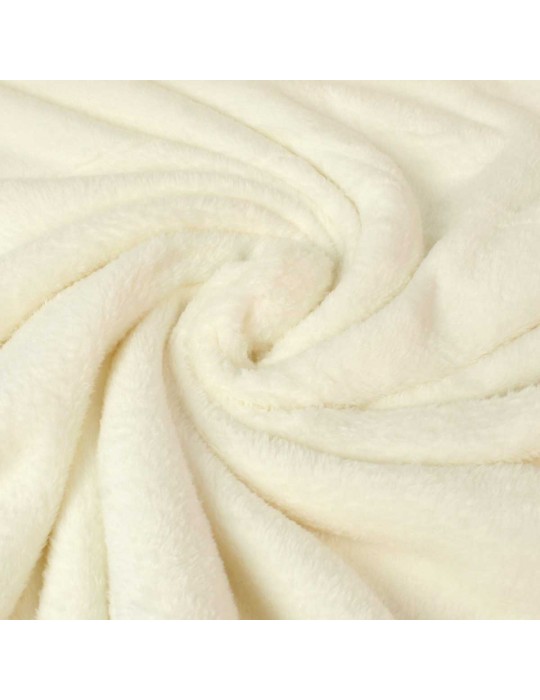 Tissu micro polaire uni 100% polyester ivoire