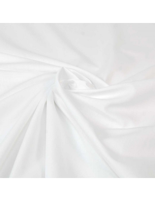Tissu coton/polyester uni blanc