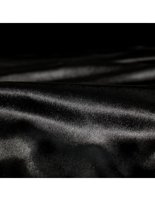 Tissu velours uni effet satin noir