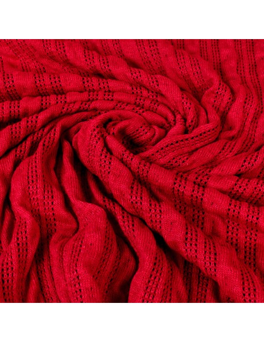Tissu jersey torsade rouge