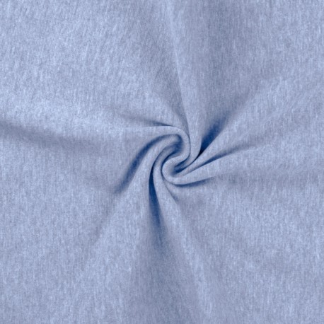 Coupon 3m Tissu Bord Cote Uni Bleu Clair 