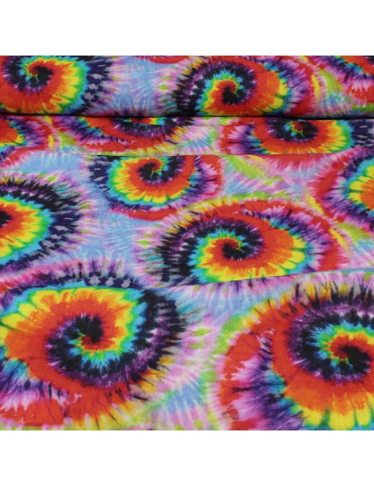 Tissu coton imprimé mandala multicolore