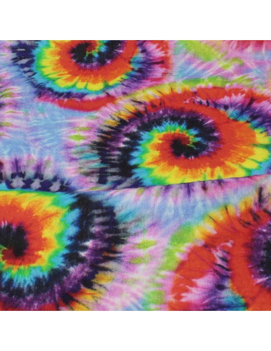 Tissu coton imprimé mandala multicolore