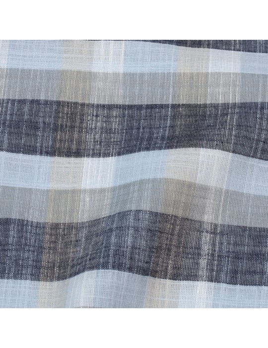 Coupon coton imprimé rayures 200 x 145 cm bleu