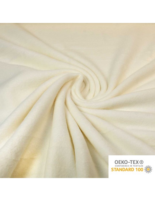 Tissu polaire uni oeko-tex ivoire