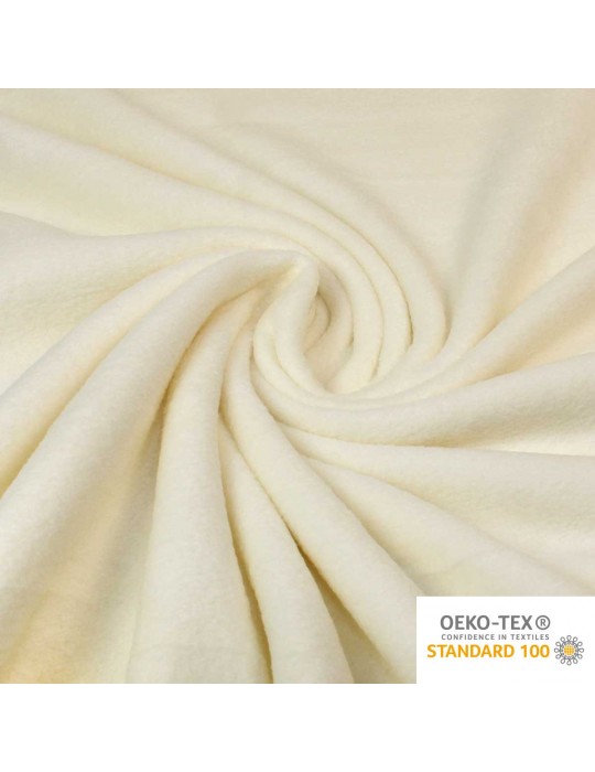Tissu polaire uni oeko-tex ivoire