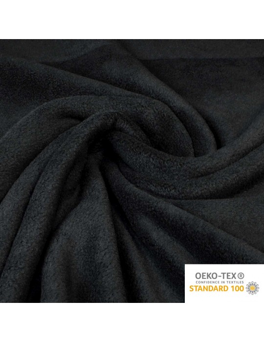 Tissu polaire uni oeko-tex noir