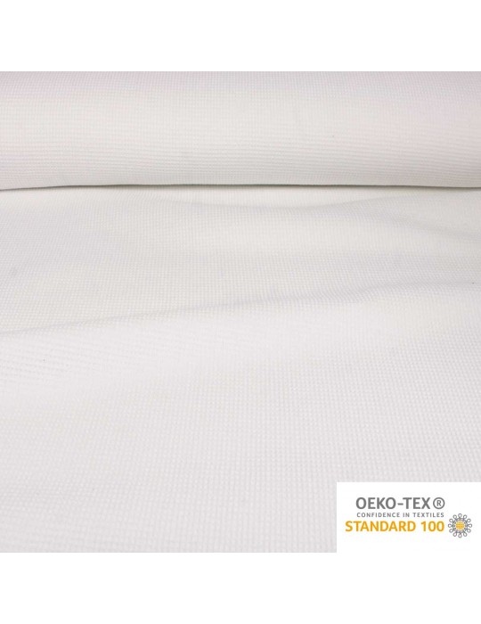 Tissu nid d'abeille uni oeko-tex blanc
