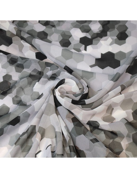 Tissu habillement polyester géométrique gris