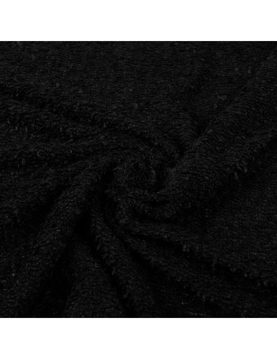 Tissu jersey bouclé uni noir