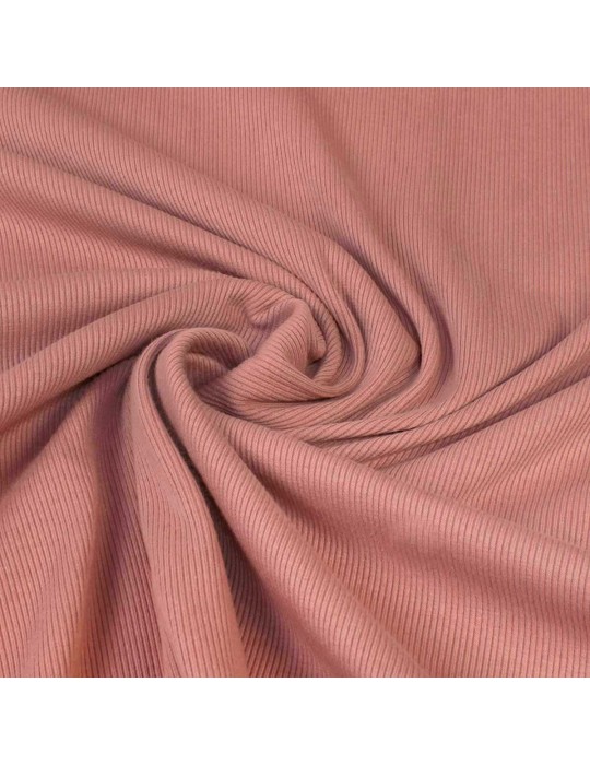 Tissu coton/élasthanne fines côtes rose