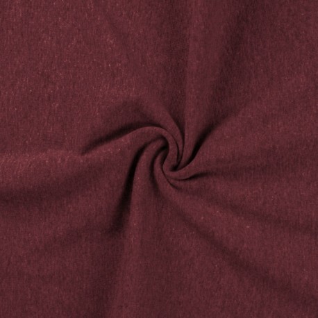 Coupon 3m Tissu Bord Cote Uni Bordeaux 