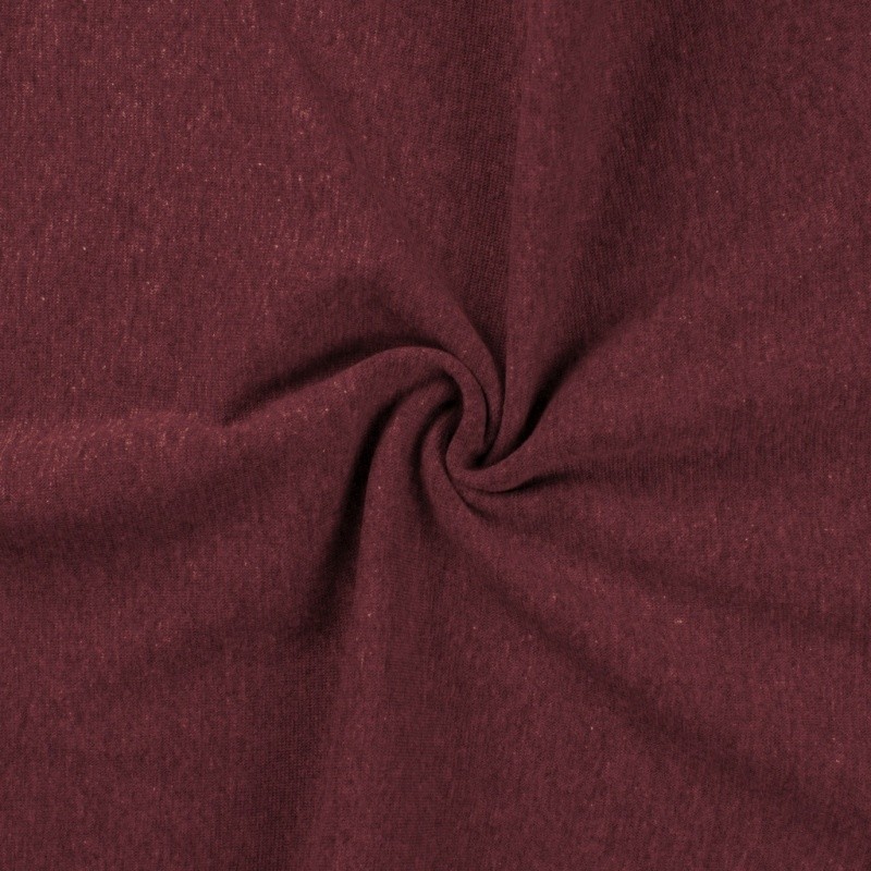 Coupon 3m Tissu Bord Cote Uni Bordeaux 