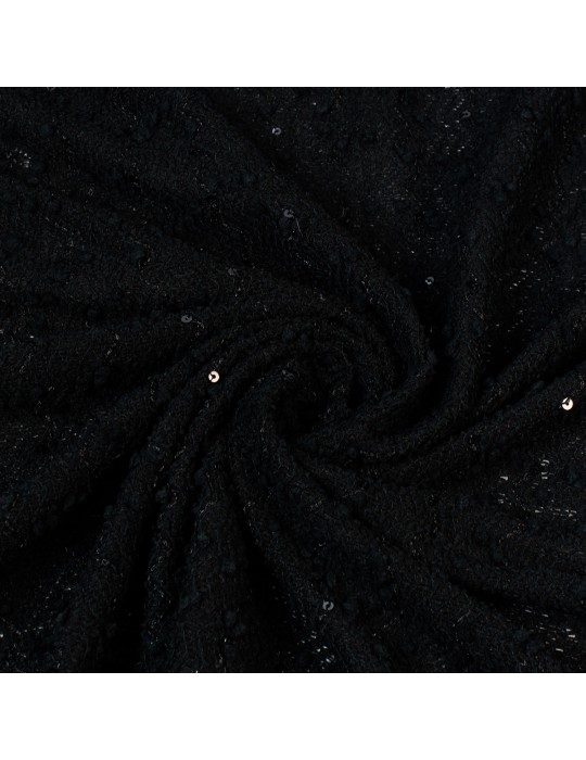 Tissu jersey sequins noir
