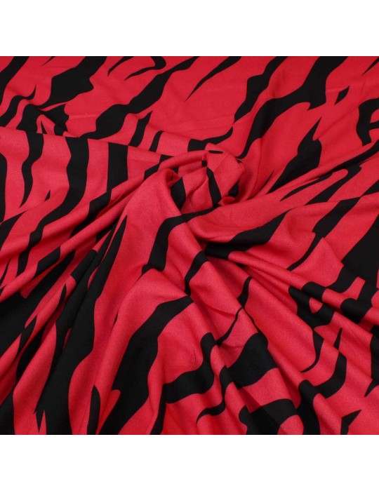 Tissu viscose imprimé rouge