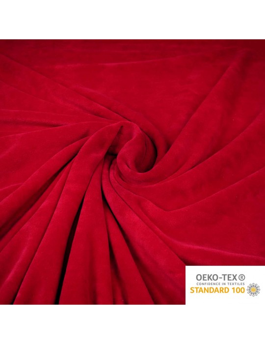 Tissu velours uni rouge