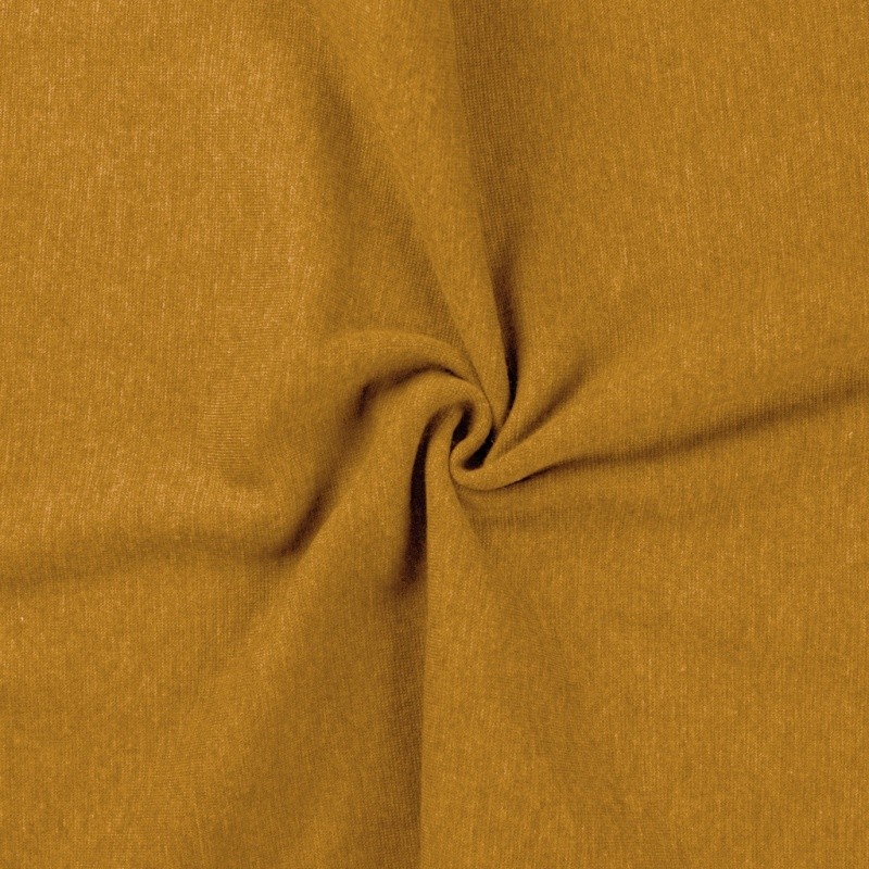 Coupon 3m Tissu Bord Cote Uni Ocre 