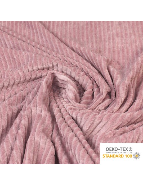 Tissu velours côtelé rose