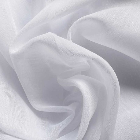 Coupon de 3m de Tissu Voilage Tergal Lin Blanc Plombé