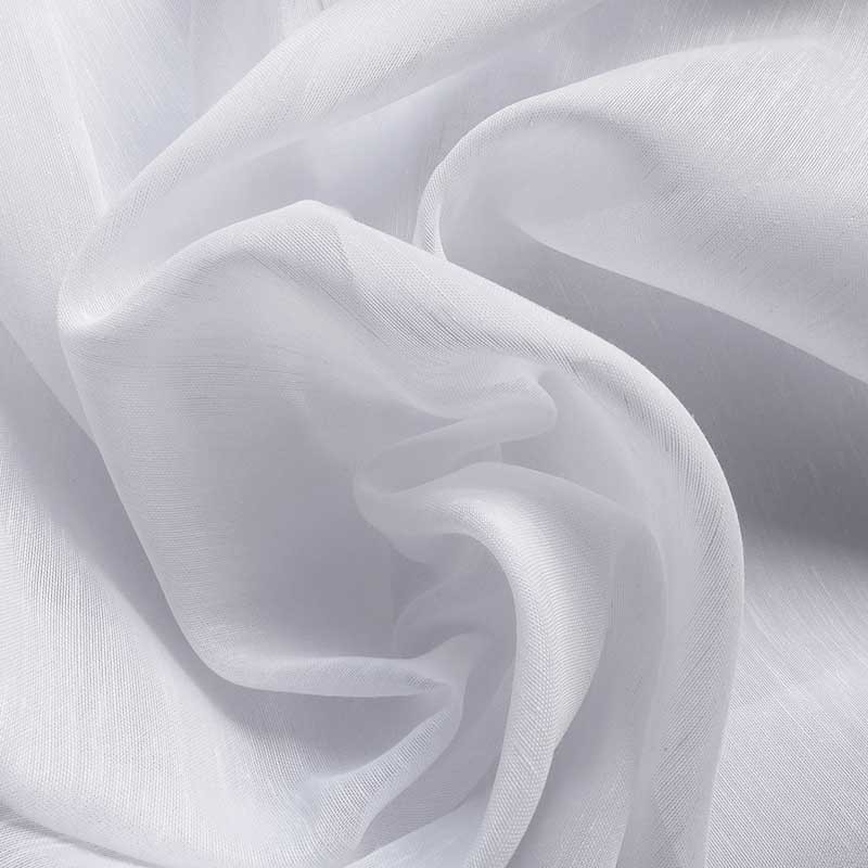 Coupon de 3m de Tissu Voilage Tergal Lin Blanc Plombé
