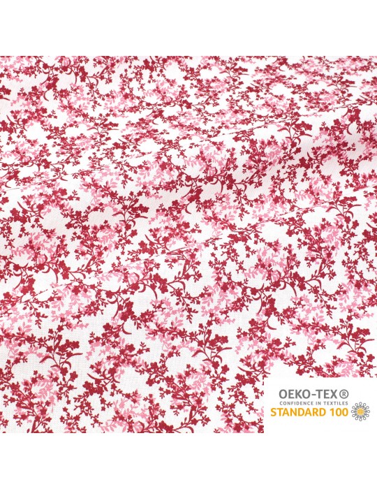 Coupon coton imprimé petite fleur 300 x 150 cm rouge