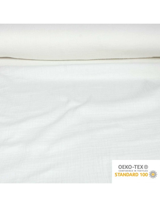 Tissu double gaze uni oeko-tex blanc