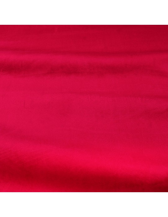 Tissu velours polaire uni rouge