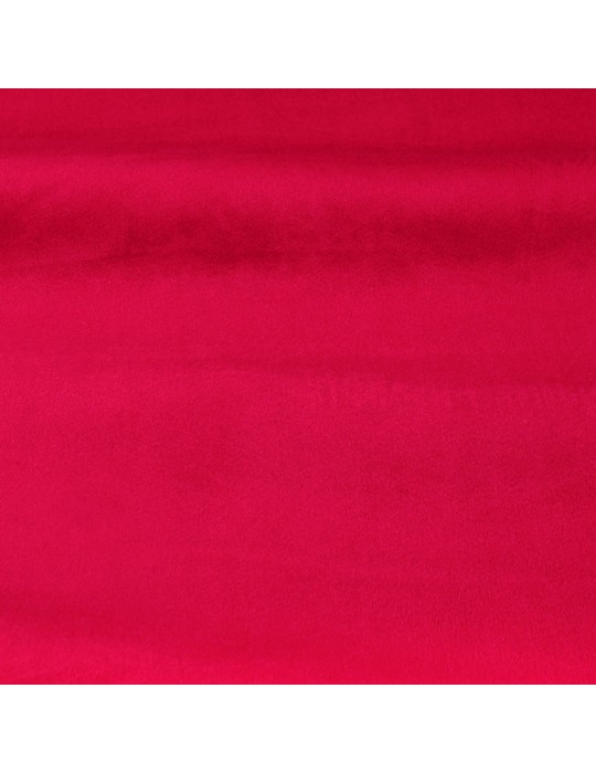 Tissu velours polaire uni rouge