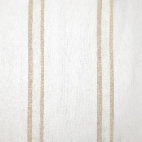 Coupon 3m Tissu Etamine Rayée Marty Beige