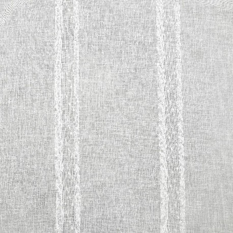 Coupon 3m Tissu Etamine Rayée Marty Blanc