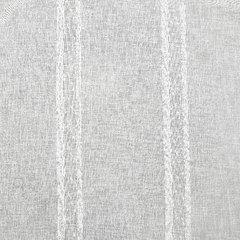 Coupon 3m Tissu Etamine Rayée Marty Blanc
