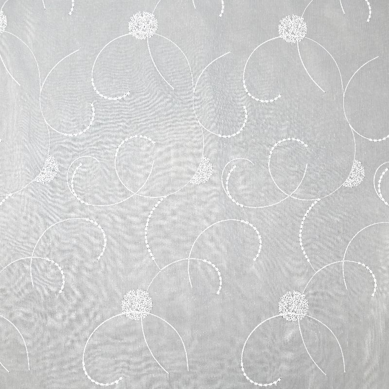 Coupon 3m Tissu Voile Brodé Hortense Blanc