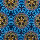Coupon 3m Tissu Coton Esprit Wax Bamori Glitter Bleu Rouge 