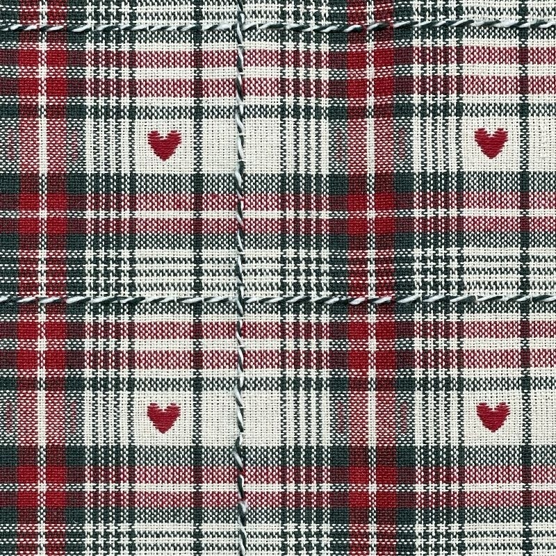 Coupon 3m Tissu Jacquard Villars Ecru Rouge
