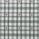 Coupon 3m Tissu Jacquard Ollon Vert Coeur Rouge 