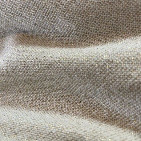Coupon 3m Tissu Gaston Lurex Uni Ecru