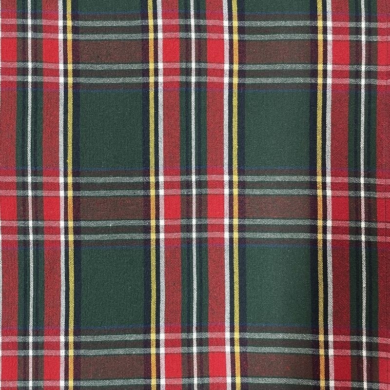 Coupon 3m Tissu Ecossais Tartan Vert Rouge