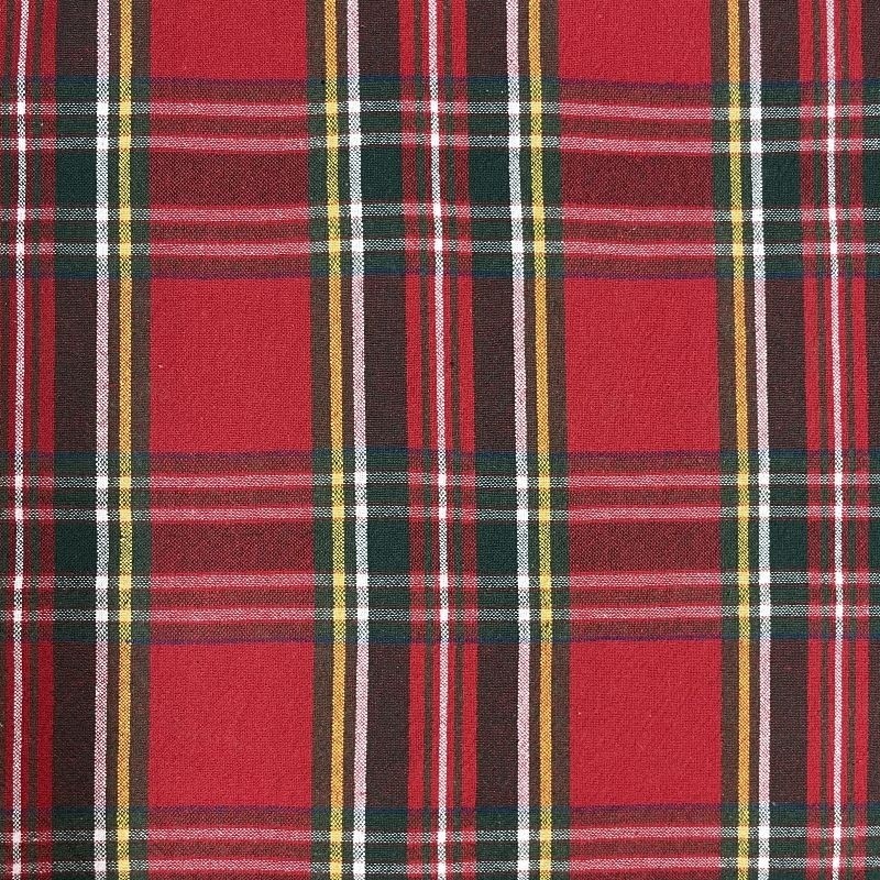Coupon 3m Tissu Ecossais Tartan Rouge Vert 